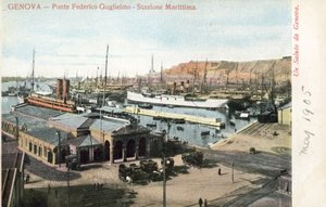 Ponte Federico Guglielmo et terminus du ferry, Gênes - Italian Photographer