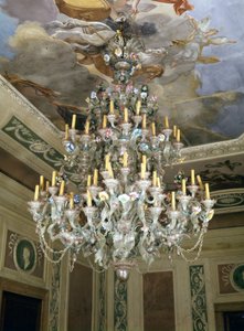 Lustre en verre de Murano du 18ème siècle à la fondation Querini - Stampalia de Venise. - Italian School