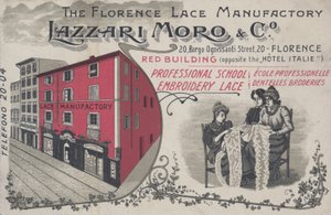 Publicité pour la dentelle Lazzari Moro & Co, Florence, Italie - Italian School