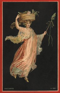 Baccante (colour litho) - Italian School