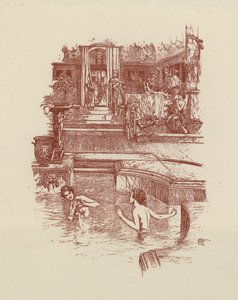 Bain romain (lithographie) - Italian School
