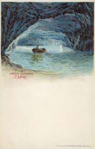 Grotte bleue, Capri (lithographie couleur) - Italian School