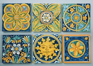 Carreaux en céramique dans le style typique de Caltagirone