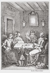 Chiaqlira lisant des contes à un groupe de couture, couverture de The Pentamerone de Giambattista Basile, 1742