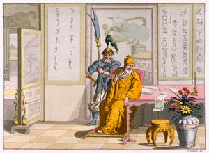 Dirigeants religieux taoïstes chinois : La Divinité Kuan-ti, gravé par Fumagalli et Bramatti, vers 1820-30