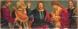Le Christ et ses quatre apôtres - Italian School