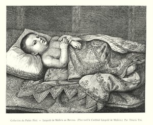 Collection du Palais Pitti, Léopold de Médicis au berceau, plus tard le cardinal Léopold de Médicis, par Tiberio Titi
