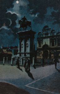 Monument Colleoni, Venise (lithographie couleur) - Italian School