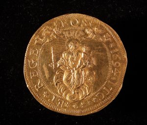 Monnaie de la République de Gênes : pièce de 25 doppie en or. 1694. Revers - Italian School