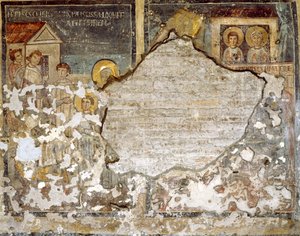 Fresque endommagée de Santa Maria Antiqua, Rome