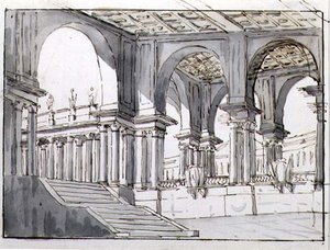 Conception pour un décor de scène néoclassique