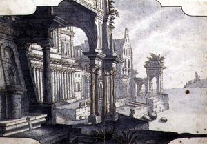 Conception pour un décor de scène, vers 1750