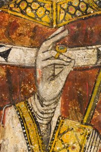 Détail du triptyque représentant San Cataldo, crypte de la cathédrale - Italian School