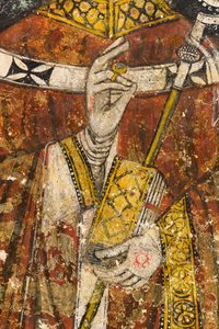 Détail du triptyque avec tableau représentant San Cataldo, crypte de la cathédrale - Italian School