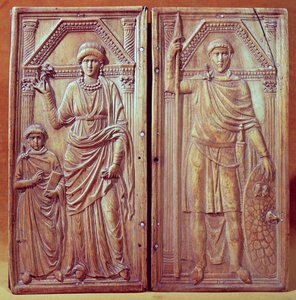 Diptyque représentant Stilicho (c.365-408), Serena et Eucharius
