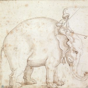Éléphant Hanno et son cornac - Italian School