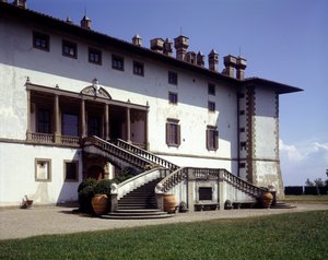 Façade de la Villa Medicea, appelée la Ferdinanda ou la villa des cent cheminées à Artimino