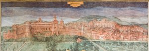 Fiorano modenese, château de Spezzano, salle des vues : vue de Sassuolo