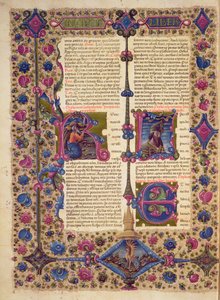 Ouverture du livre du prophète Baruch, de la Bible Borso d