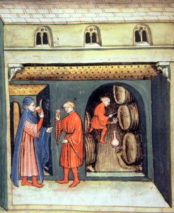 Vin de fruits vieilli, illustration du Tacuinum Sanitatis Codex Vindobonensis