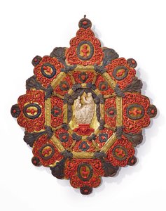 Cadre avec relief de la Vierge et l