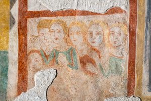 Fresque - groupe de fidèles - Italian School