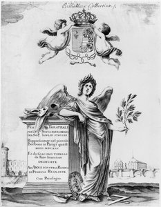 Frontispice pour les Feste teatrali per la Finta Pazza joué en 1645 au Théâtre Petit Bourbon à Paris
