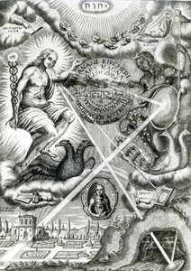 Frontispice de Ars Magna Lucis et Umbrae, par Athanasius Kircher (1601-80) Rome, 1646