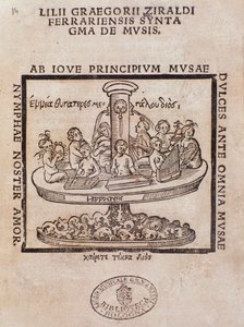 Frontispice de Lilii Graegorii Ziraldi Ferrariensis Syntagma De Mvsis par Giglio Gregorio Giraldi - Italian School