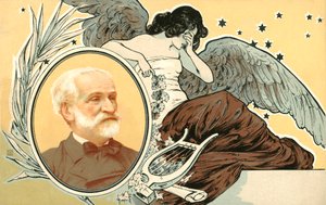 La mort de Guiseppe Verdi (lithographie couleur) - Italian School
