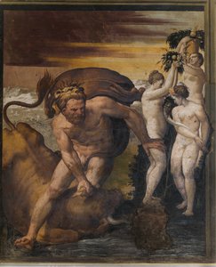 Hercule tuant le taureau crétois, de la Chambre Jaune, Rocca Meli Lupi, Soragna, Parme