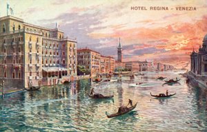 Hôtel Regina, Venise (lithographie couleur) - Italian School