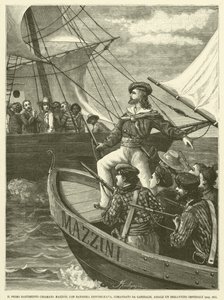 Le Premier Navire Appelé Mazzini, Avec Drapeau Républicain, Commandé par Garibaldi, Attaque Un Brigantin Impérial