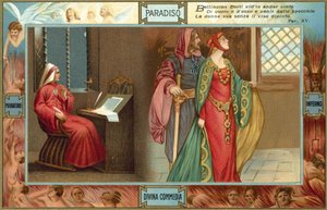 Illustration pour La Divine Comédie de Dante (lithographie couleur) - Italian School