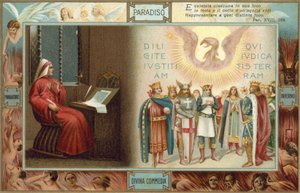 Illustration pour La Divine Comédie de Dante (lithographie couleur) - Italian School