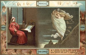 Illustration pour La Divine Comédie de Dante (lithographie couleur) - Italian School