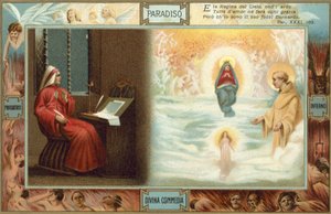 Illustration pour La Divine Comédie de Dante (lithographie couleur) - Italian School