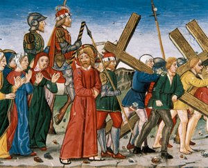 Jésus conduit au Calvaire et les Saintes Femmes en chemin - Italian School