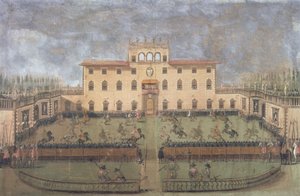 Joute à la Villa Impériale de Poggio a Caiano - Italian School