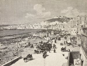 La Marinella, Naples, Italie, gravure de Sabattini d