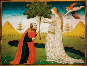 Laura de Noves couronnant le poète Francesco Petrarca