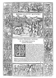 Histoire de Rome de Tite-Live, fol. 1 Roma Caput Mundi, édition publiée à Venise, 1520