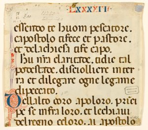 MS McClean folio 201.4 v Lauda pour Saint Pierre - Italian School