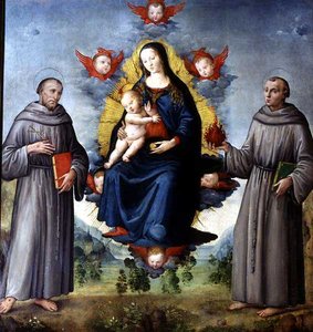 Madone et Enfant, flanqués de Saint François d
