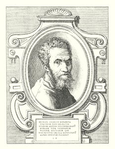 Michael Angelus Bonarota Tuscorum Flos Delibatus Duarum Artium Pulcherrimaru Humanae Vitae Vicariarum Picturae Statuariae Que Suo Penitus Saeculq Extinctaru Alter Inventor Faciebat - Italian School