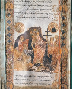 Miniature représentant la Résurrection de Jésus-Christ de Exultet I - Italian School