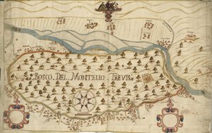 Montello, carte, XVIIIe siècle, Vénétie, Italie - Italian School