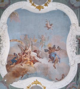 Scène mythologique avec le zodiaque - Italian School