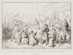 Nicolo Orsino comte de Pitigliano fait jurer aux soldats de défendre Padoue contre les armes impériales