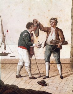 Vieux métiers napolitains : vendeurs de petits serpents - Italian School
